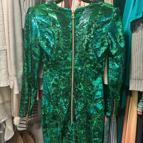 Gorgeous Balmain x HM green sequin dress size 4 - Picture 8 of 10